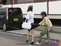 Japanese Porn Video: Skirt Shark's Obsession with Her Sexy Skirt in Public